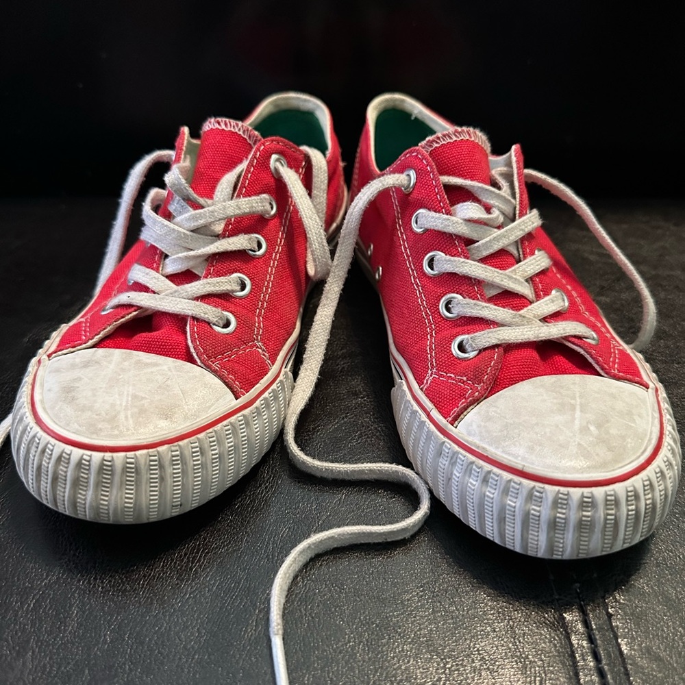 P.F. Flyers Red and White Classic Canvas Sneakers. Youth